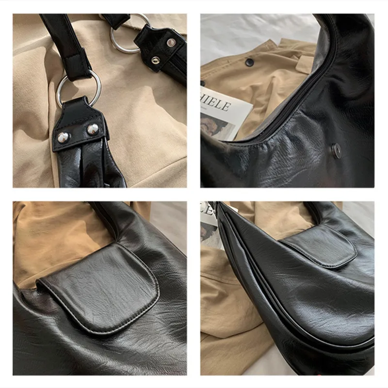 

2020 New Brand Designer Women's Handbag Black Korean Shoulder Bag Leather Large High Quality Party Tote Bag Fashion Women's Bag