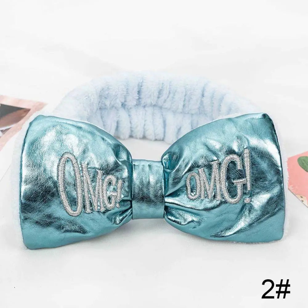 L2 Новинка! ободки с надписью OMG для женщин, бантик для мытья лица, тюрбан для девушек, держатель для макияжа, повязки для волос из кораллового флиса, аксессуары для волос - Цвет: L2