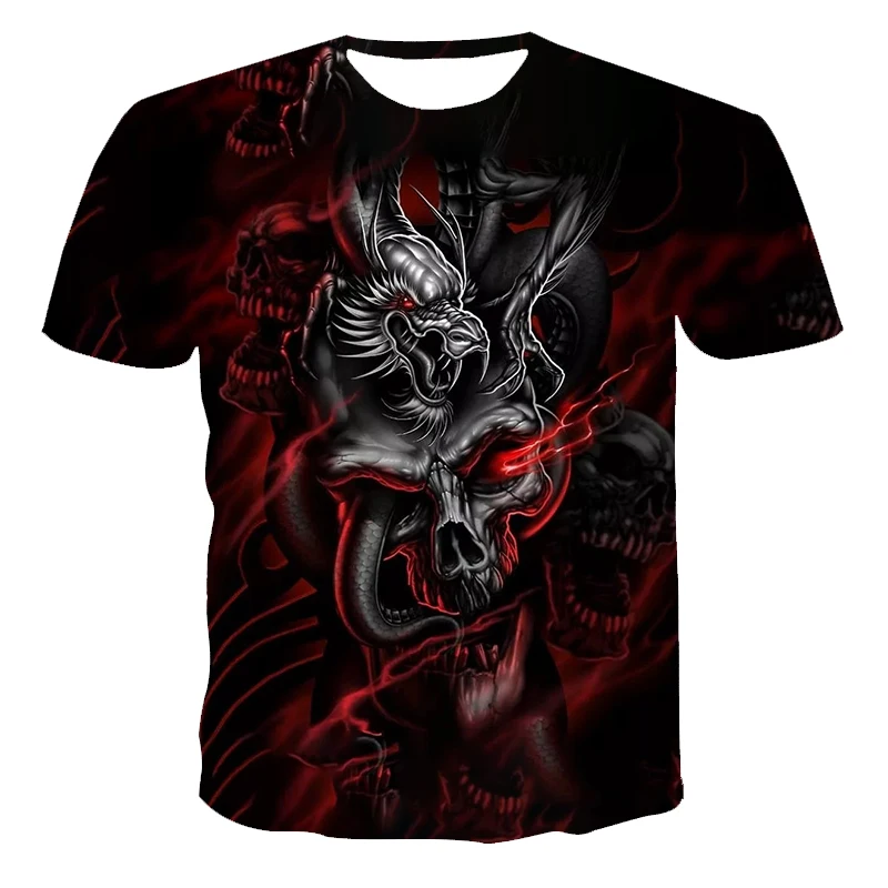 

2021 Summer Skull Scepter 3D Printed T-Shirt Unisex Fashion Casual Short Sleeve Men's And Women's Harajuku Streetwear T-shirt