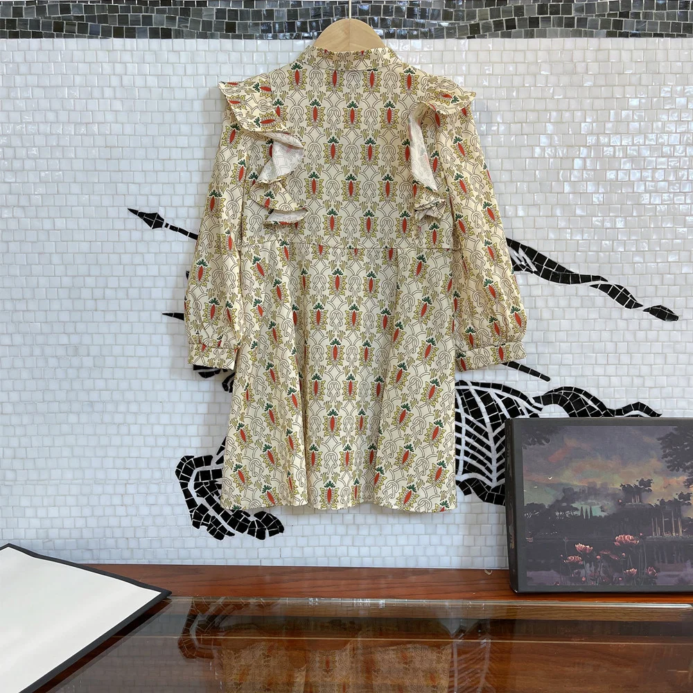 

children's High-end clothing 2021 girls spring and autumn new white dress long-sleeved children's dress princess dress foreign s