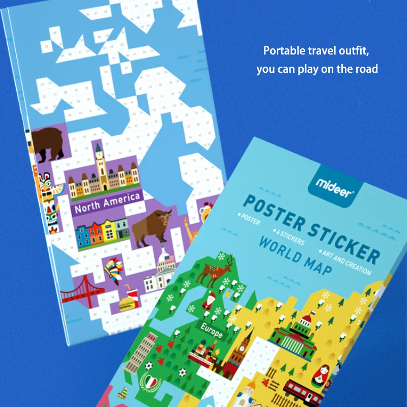 Mideer детская мозаичная наклейка DIY Геометрия 3Y + человек география познавательный