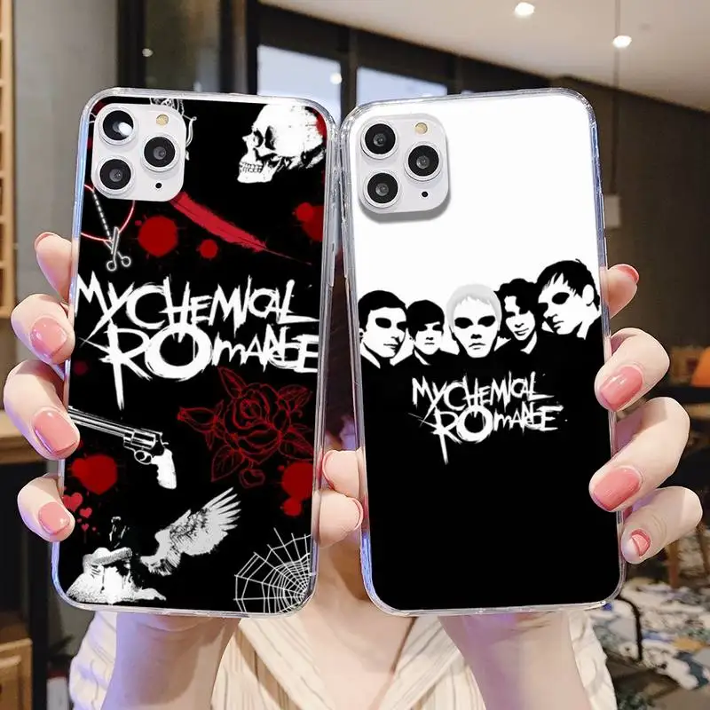 

Punk Band My Chemical Romance Phone Case For Iphone 6 6s 7 8 plus X Xr XS 11 12 Mini Pro Max Transparent Fundas Cover