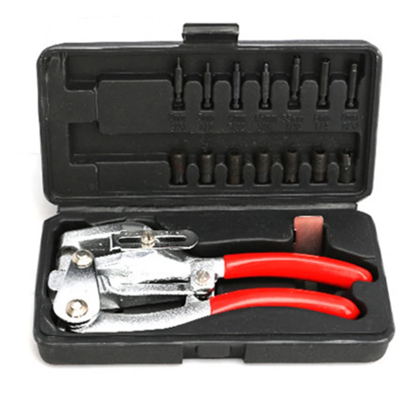 top Selling 16 PCS Hole Pliers Tool Stainless Steel Copper Aluminum Sheet Metal Leather Plastic Manual Punches 22*11*5cm | Инструменты