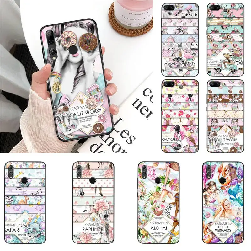 

YNDFCNB Fashion watercolor illustration Customer Phone Case For Huawei Honor 8X 9 10 20 Lite 7A 7C 10i 9X play 8C 9XPro