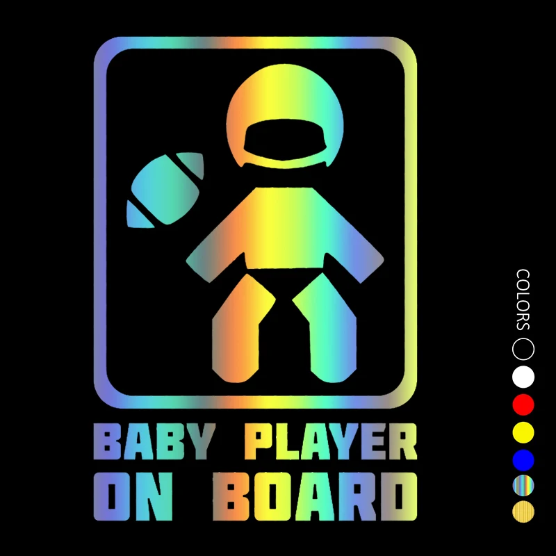 

30311# 12x18 cm Baby football player on board car sticker decal waterproof stickers on bumper rear window vinyl