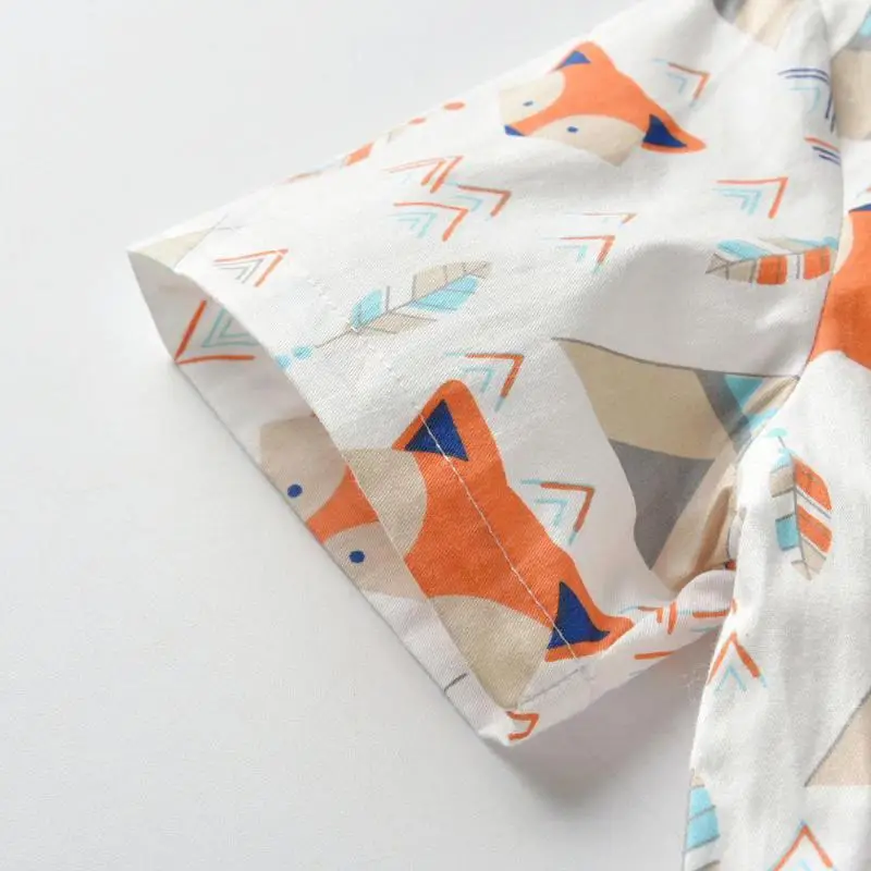 Летняя блузка кардиган Пляжная рубашка с мультяшным принтом для маленьких