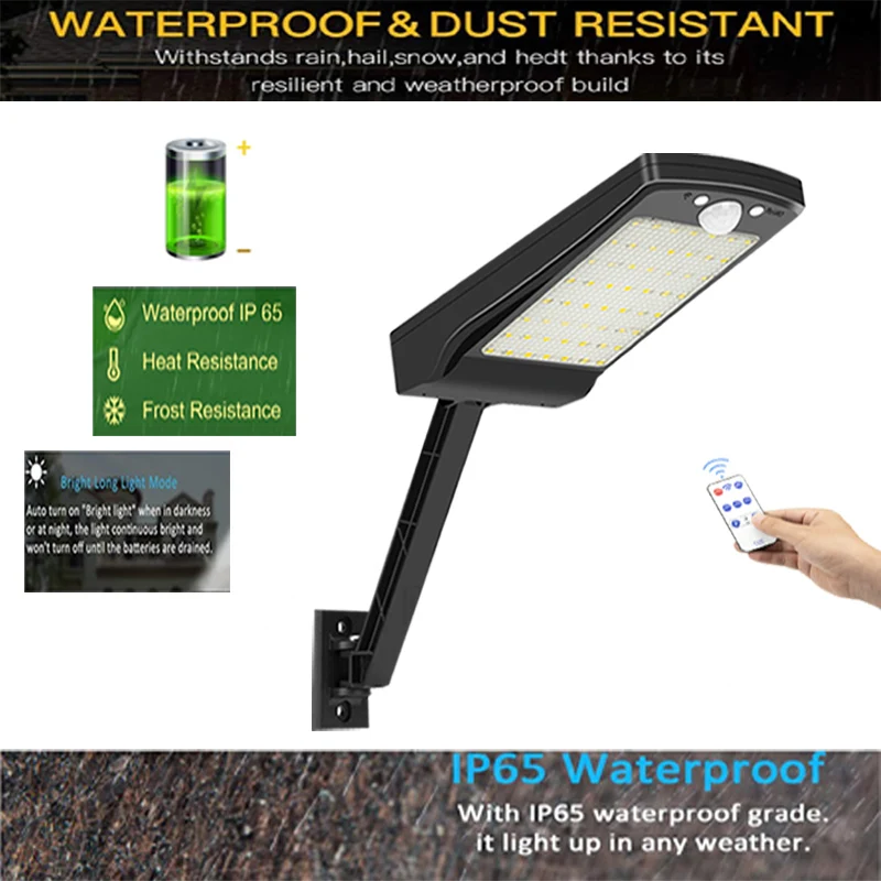 

led Solar street Lamp Outdoor Garden path Security Wall Light Motion Sensor Courtyard Waterproof Motion-Sensor Remote-Control