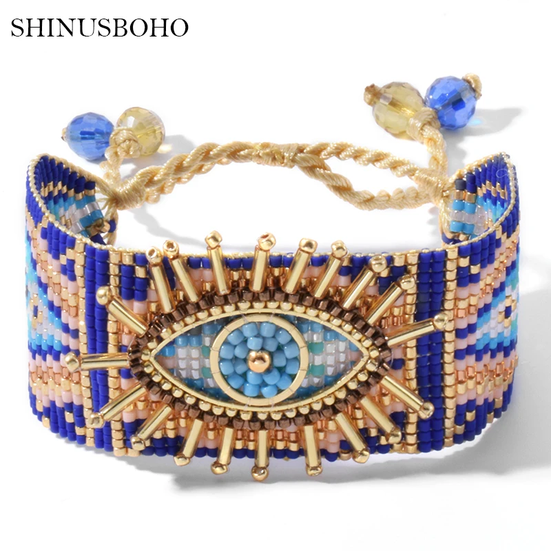 

SHINUSBOHO 2020 CouplesGift Men's Bracelet MIYUKI Heart Bracelet Women Fashion Luxury Jewelry Love 3D Pulseras Mujer Moda