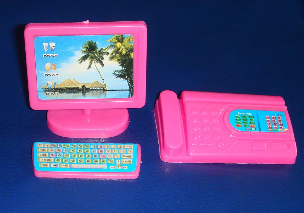 Аксессуары для офиса пластиковая кукла игрушки Doll набор сборки с факсимильной