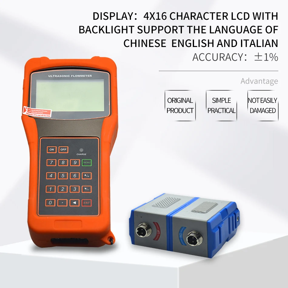 

TUF-2000H Digital Ultrasonic Flowmeter Flow Meter With Standard Transducer TM-1 Measuring Range DN50-700mm