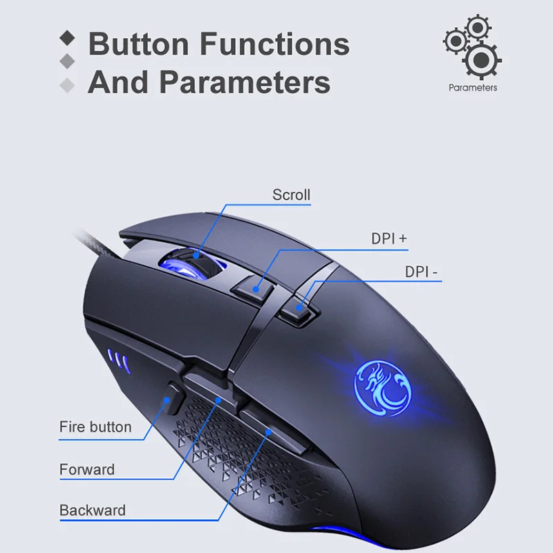 imice t91 fire button design usb wired gaming mouse computer gamer 7200 dpi optical mice for laptop pc game mouse custom macros free global shipping