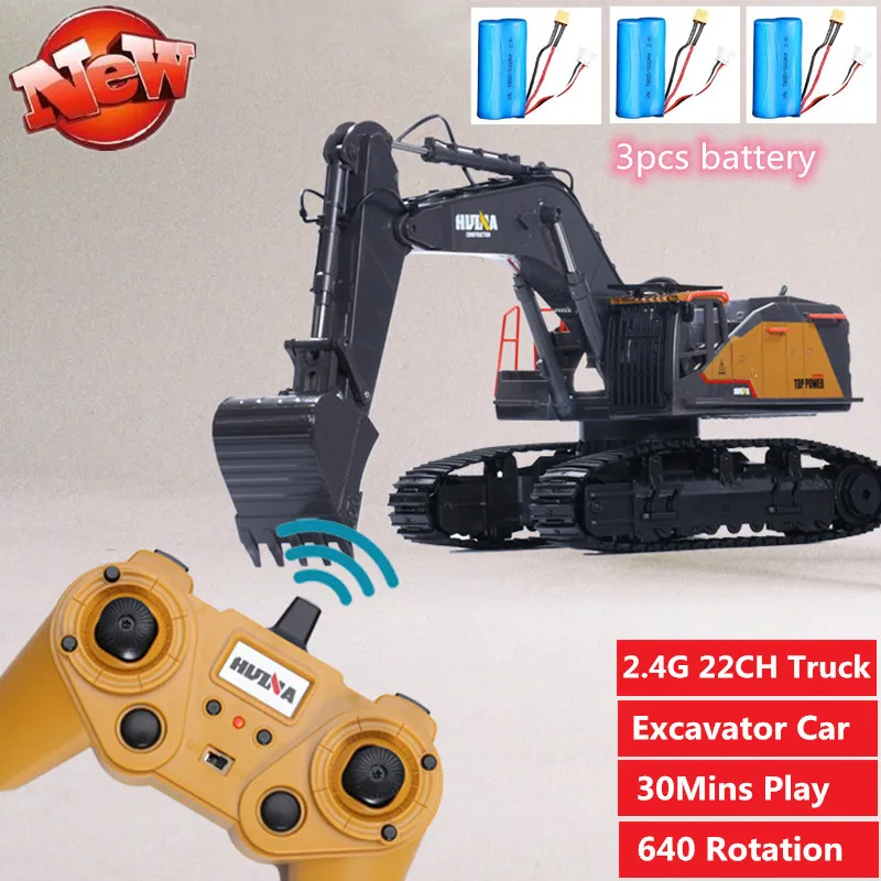 

Profession Alloy Excavator 1:14 22CH Big Size RC Alloy Excavator Trucks Simulation Sound light Effect Vehicle 30mins Toy Gifts