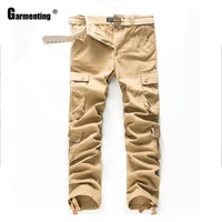 garmenting men leisure cargo pants autumn trendy 2020 safari style male casual zipper pockets trouser khaki green skinny pants
