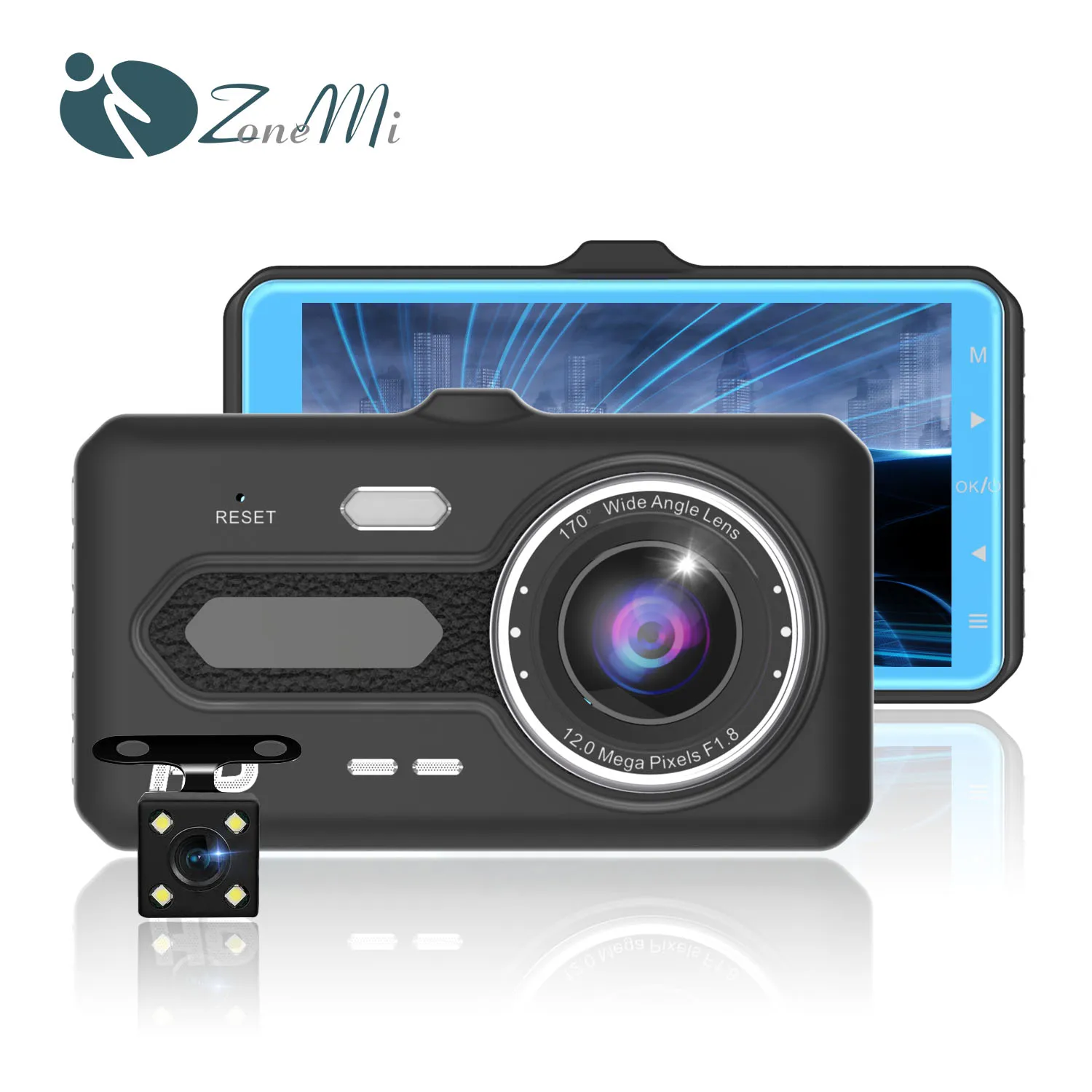 

Dash Cam 1080P 4 inch IPS touch screen Dash Camera Night Vision dual lens car dvr car camera
