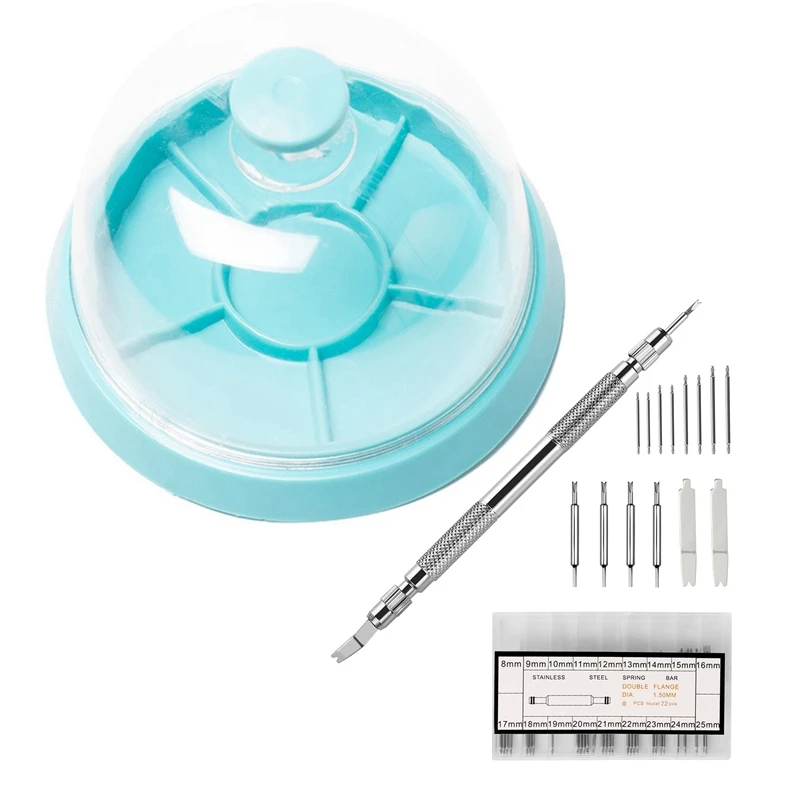 

Пружинистый стержень Набор инструментов с дополнительной 6 наклеек шпильки с Часы Инструменты для ремонта часы Запчасти движение Пылезащитный чехол