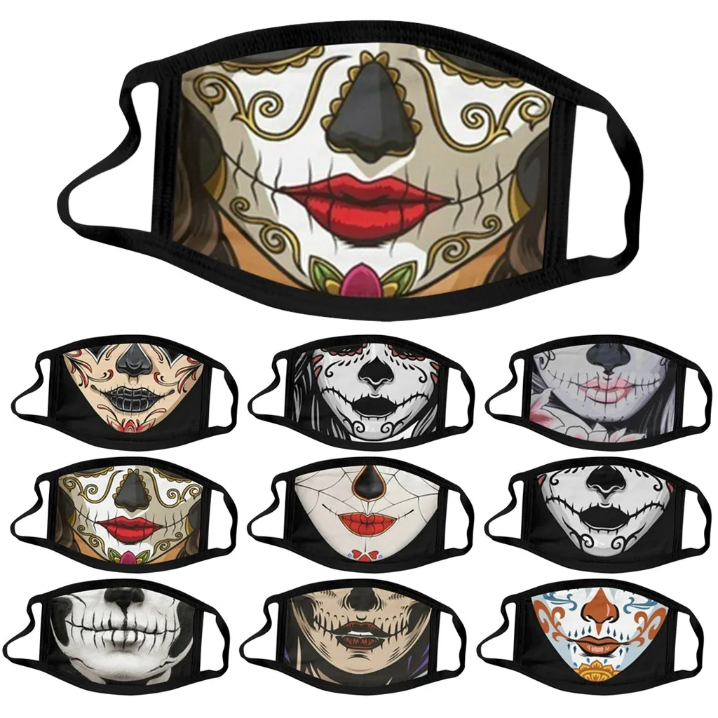 Модные маски для лица день мертвой череп Карнавальная маска с выражением