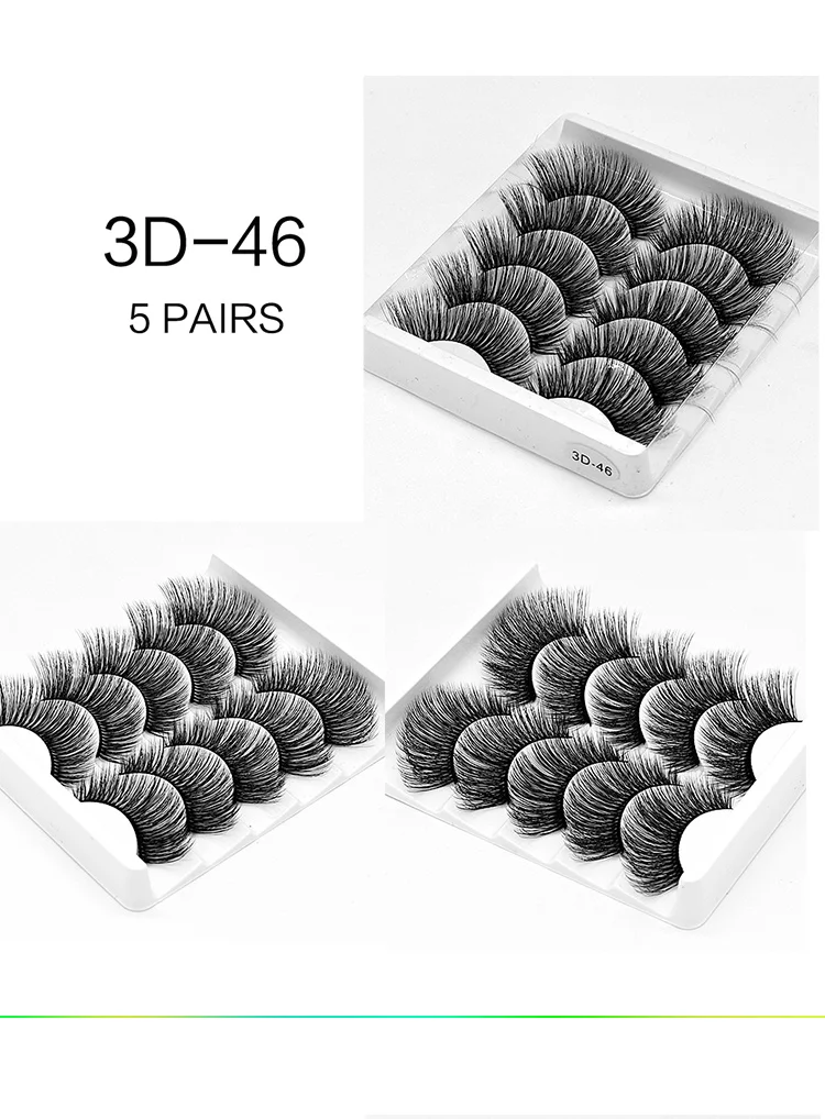 Целлюлозность 5 пар 3D норковые волосы Накладные ресницы натуральные/толстые длинные ресницы для глаз Wispy макияж инструменты для наращивания красоты