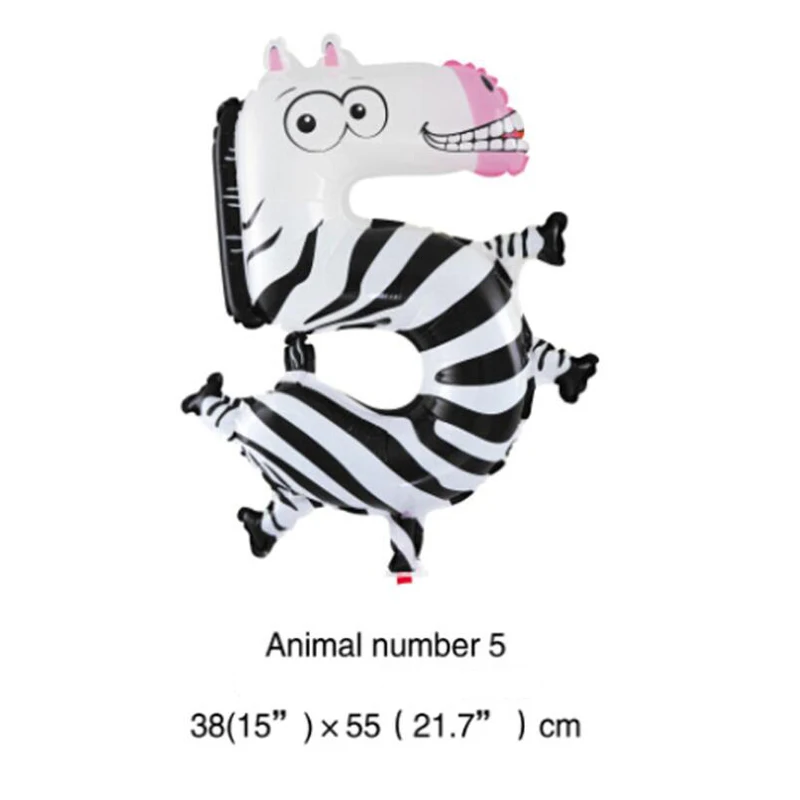 16 дюймов животные номер фольги шары цифры гелий шар День Рождения украшения Дети