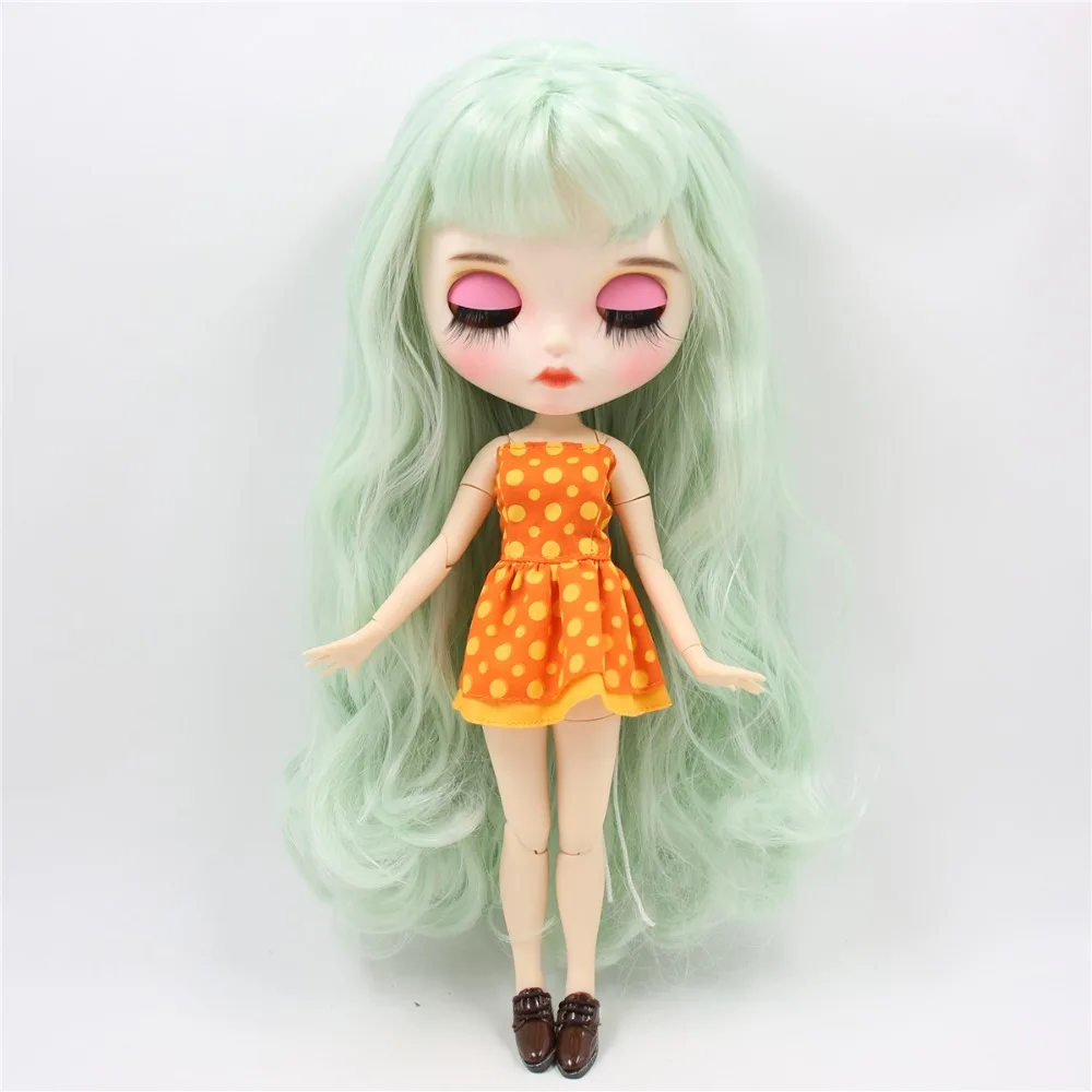 ICY factory blyth кукла на заказ, индивидуальная кукла, лицо, белая кожа, соединение тела, bjd, матовое лицо, бледно-зеленые волосы, 30 см, 1/6 игрушка