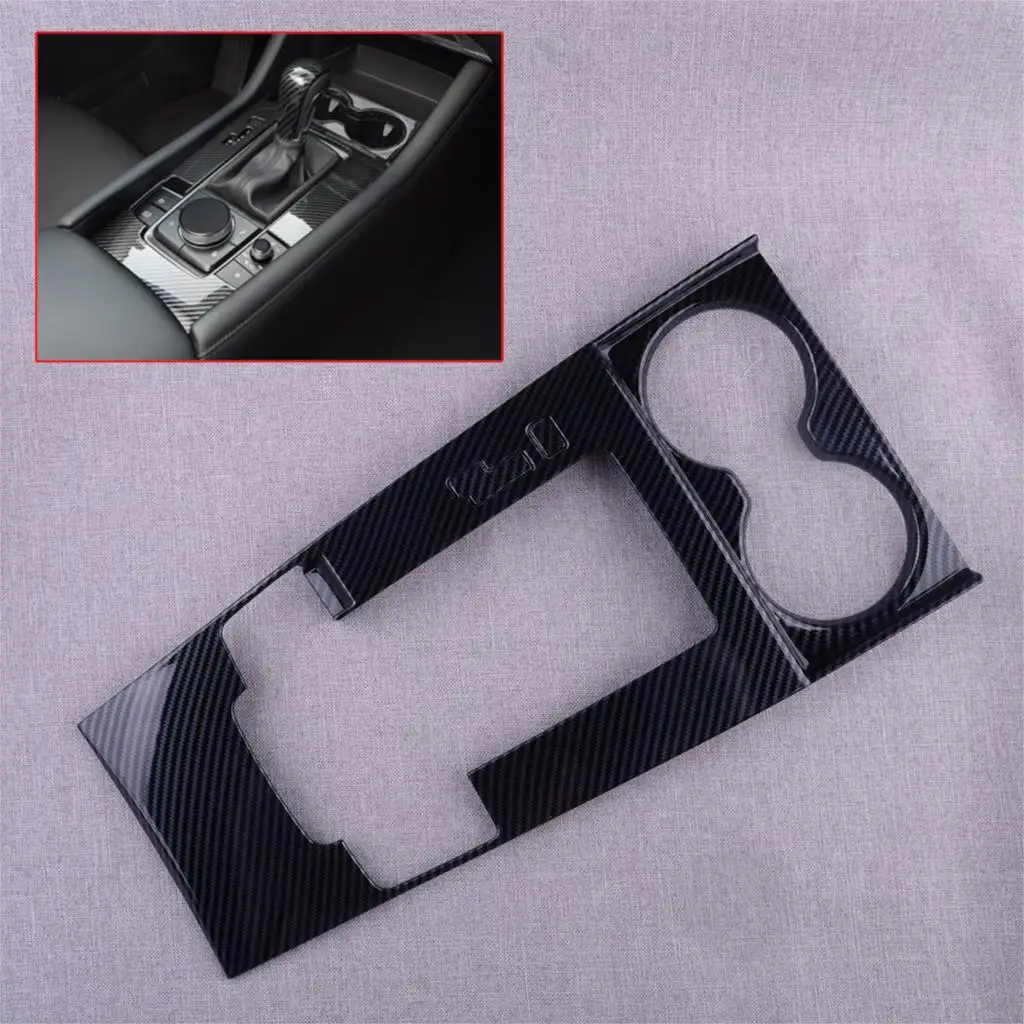 

Автомобильная панель переключения передач LHD из АБС-пластика в стиле углеродного волокна, рамка, обшивка, подходит для Mazda 3 2019 2020