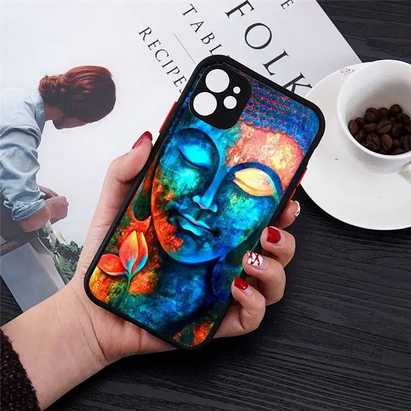 

Retro gautama buddha nature Phone Case Transparent Matte for iPhone 7 8 11 12 s mini pro X XS XR MAX Plus cover funda