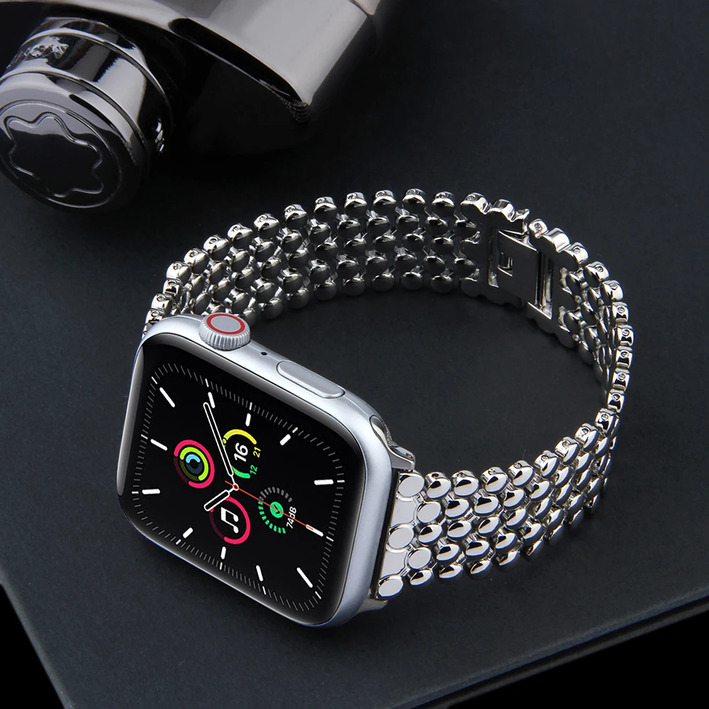 Ремешок металлический из нержавеющей стали для Apple watch 6 5 4 3 2 42 мм 38 40 44 аксессуары