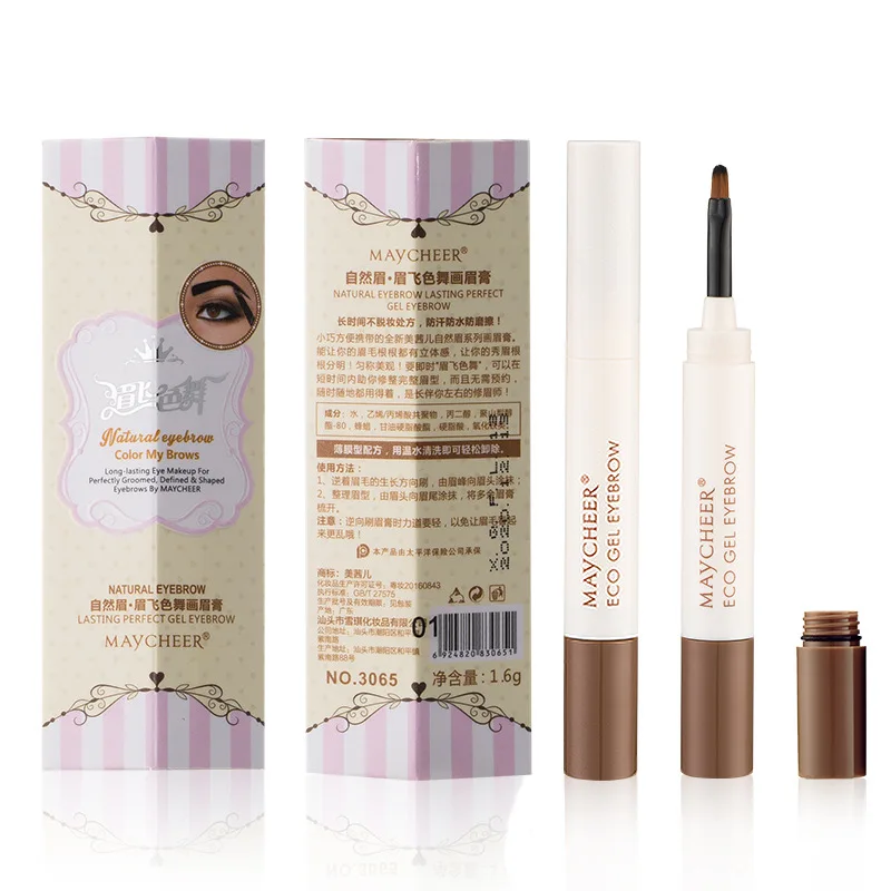 

MAYCHEER 5 Colors Natural Eyebrow Liquid Gel Lasting Beauty Waterproof Sweat Proof Eye Brow Enhancer Cream Pencil Brush Cosmetic