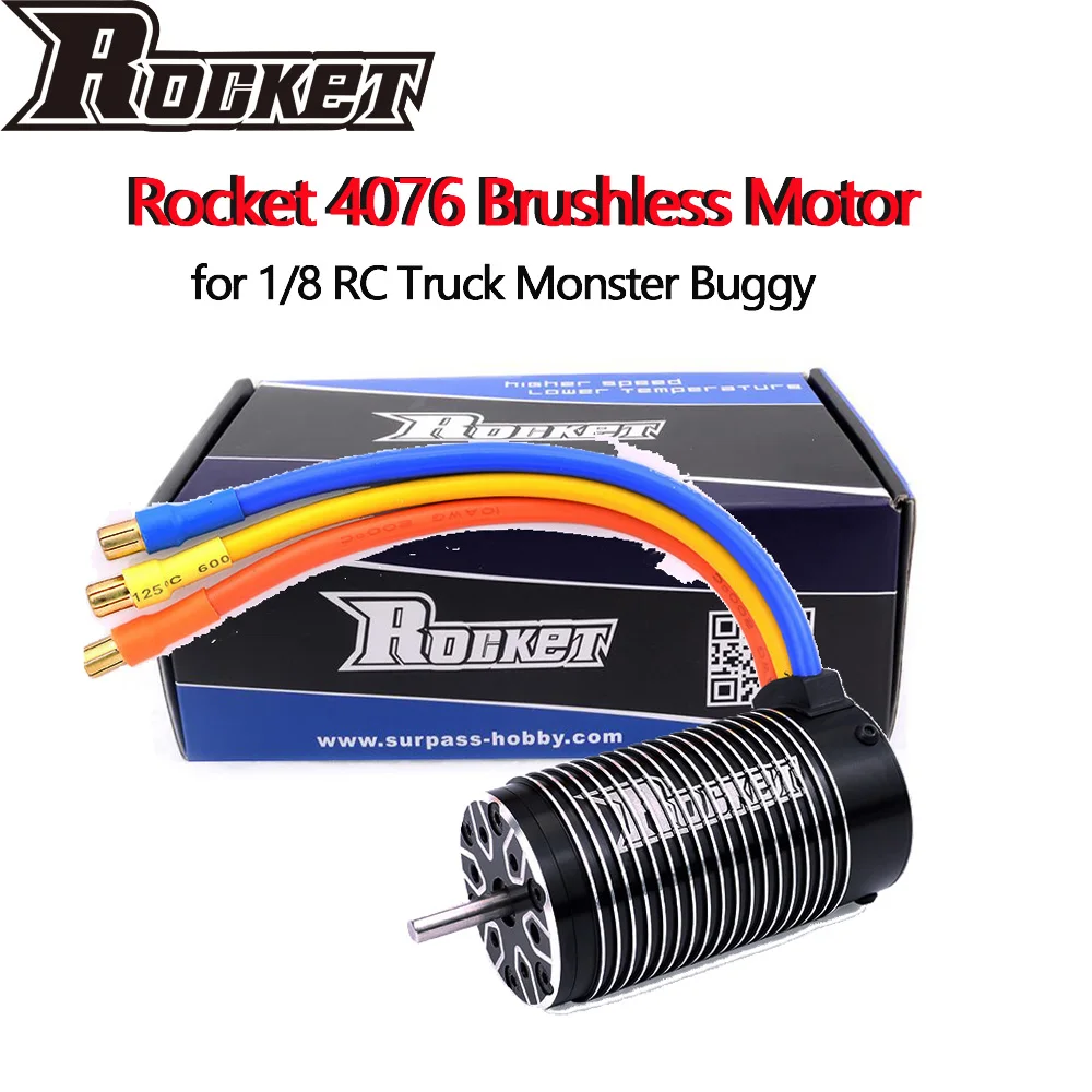 Rocket 4076 Sensorless Brushless Motor 2000KV 2250KV for 1/8 arrma typhoon HSP TRACTION TANK 300RC HPI Drift Racing Off-road