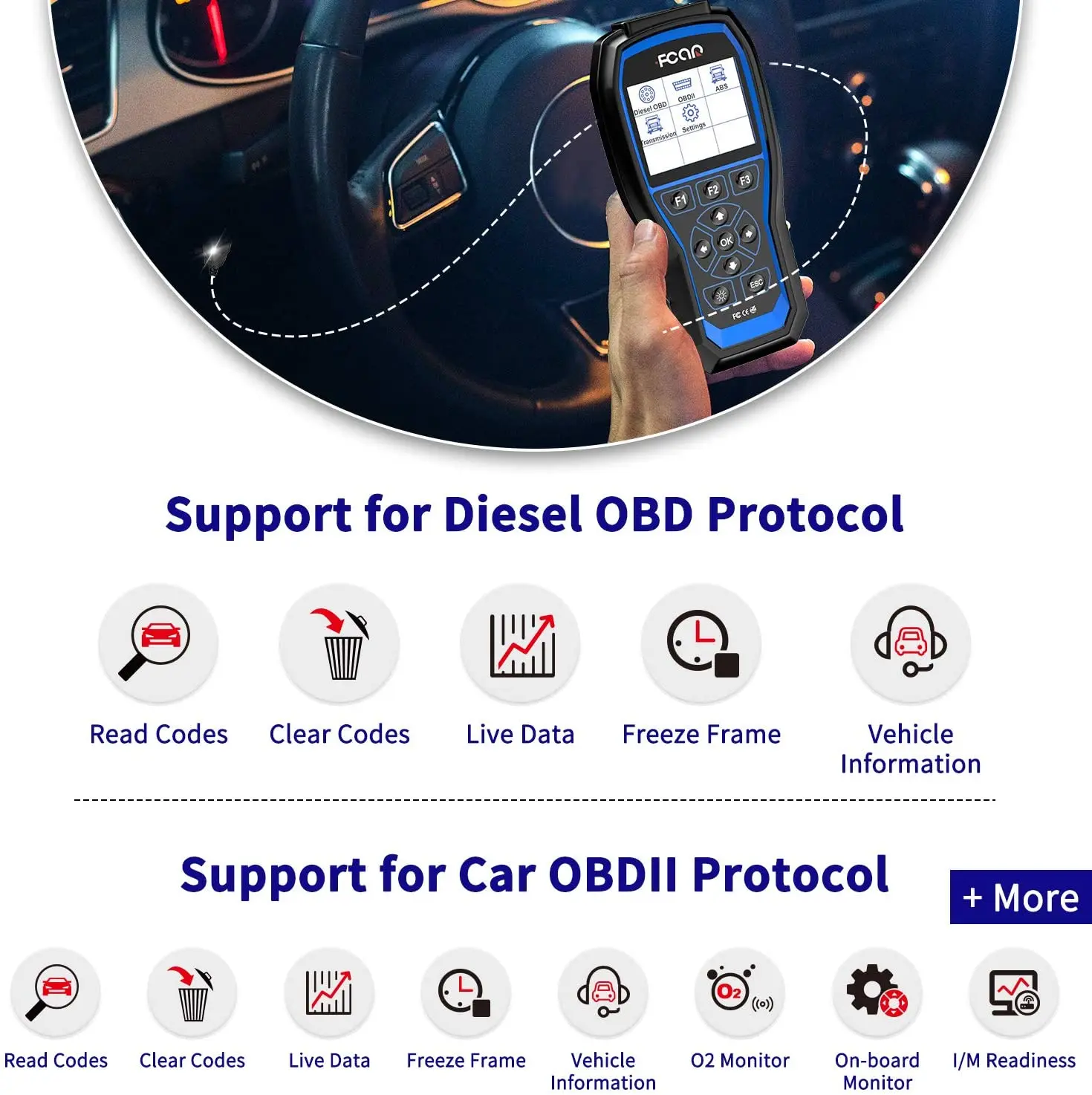 FCAR F507 Автомобильный сканер для тяжелых грузовиков 2 в 1 полная система OEM уровень