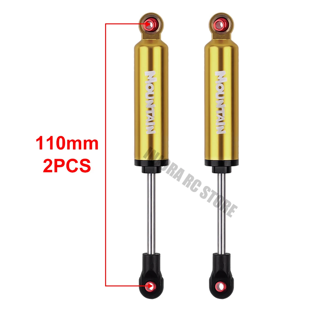 2PCS 110mm Gold 2 шт. металлический амортизатор встроенный Весна 90/100/110/120 мм для 1/10 RC Рок Гусеничный и грузовик осевой SCX10 TRX-4 D90 RC Запчасти - Цвет: 2PCS 110mm Gold