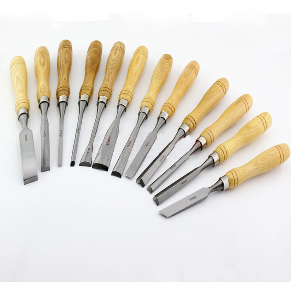 Wood Carving Carving Knife 12-piece Root Carving Chisel Hand Carving Chisel 65MN Carving Chisel For Carving Wood Gouge Chisel