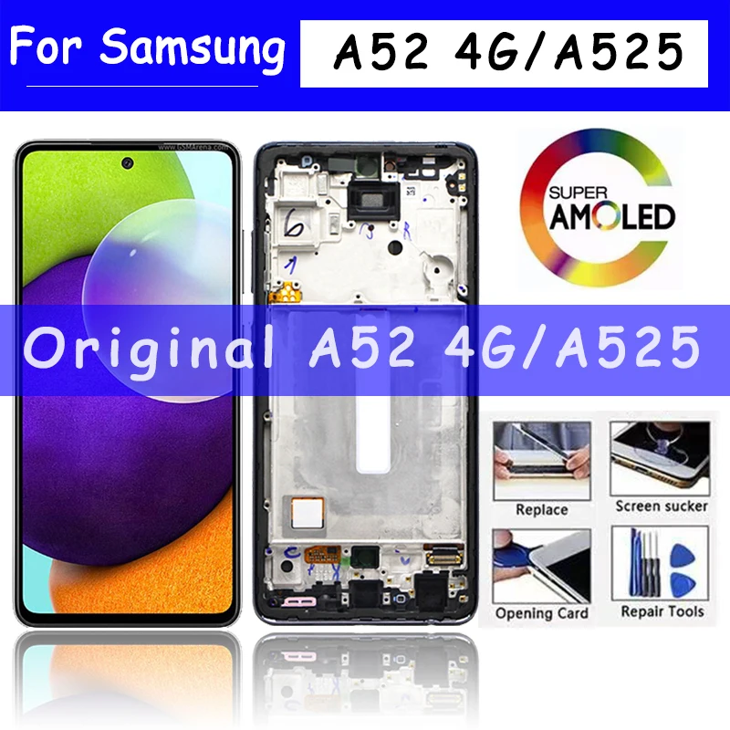 Оригинальный ЖК-дисплей 6 5 дюйма для Samsung Galaxy A52 4G A525 A525F сенсорный экран