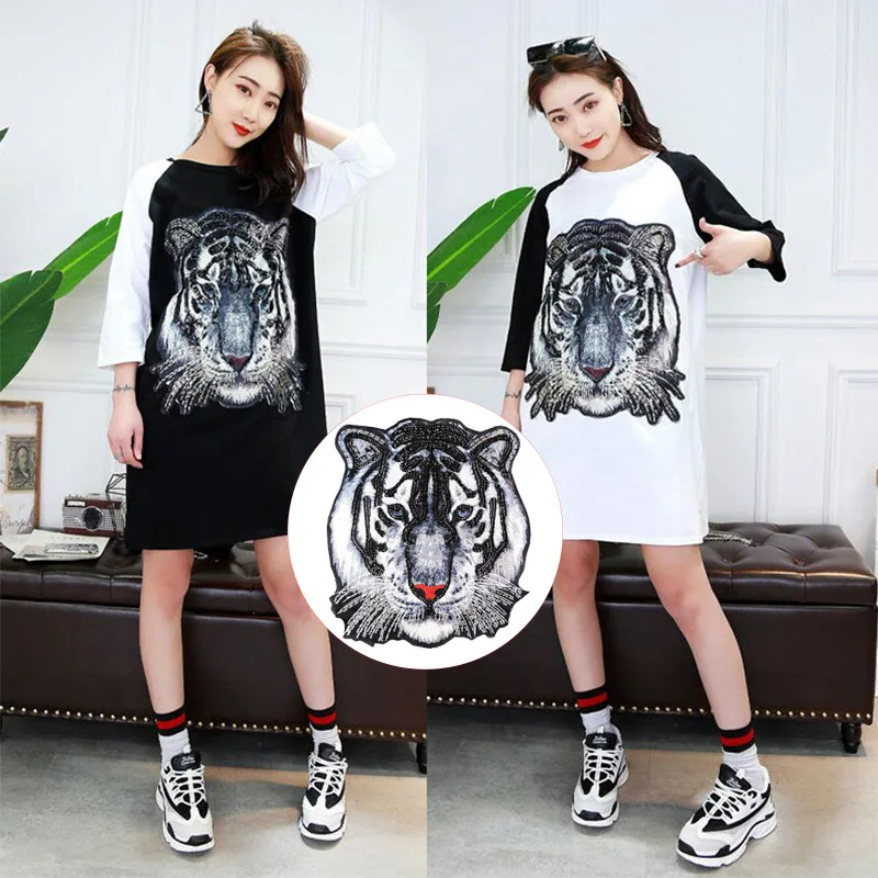 Нашивки для одежды GUGUTREE нашивки в виде животных значки Аппликации с вышивкой