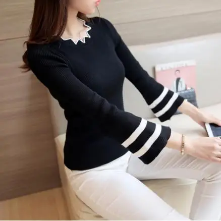 Новинка 2020 осенне-зимний женский вязаный свитер с длинным рукавом Женский Тонкий