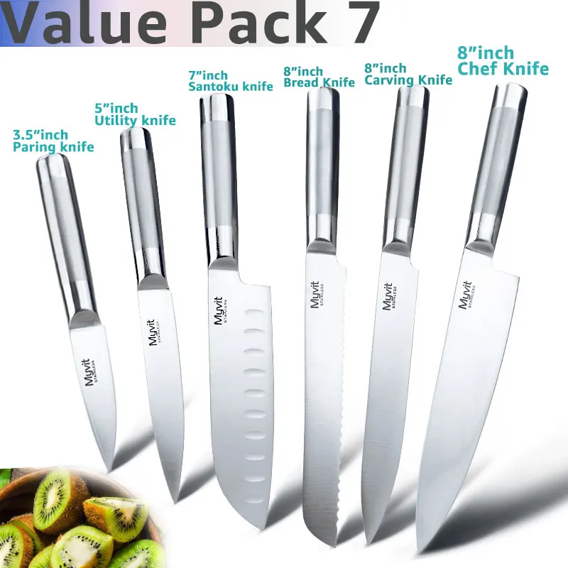 Value Pack 7 Набор ножей из нержавеющей стали, японский 7CR17 440C, высокоуглеродистая Нержавеющая сталь, нож для нарезки хлеба, нож для шеф-повара - Цвет: Value Pack 7