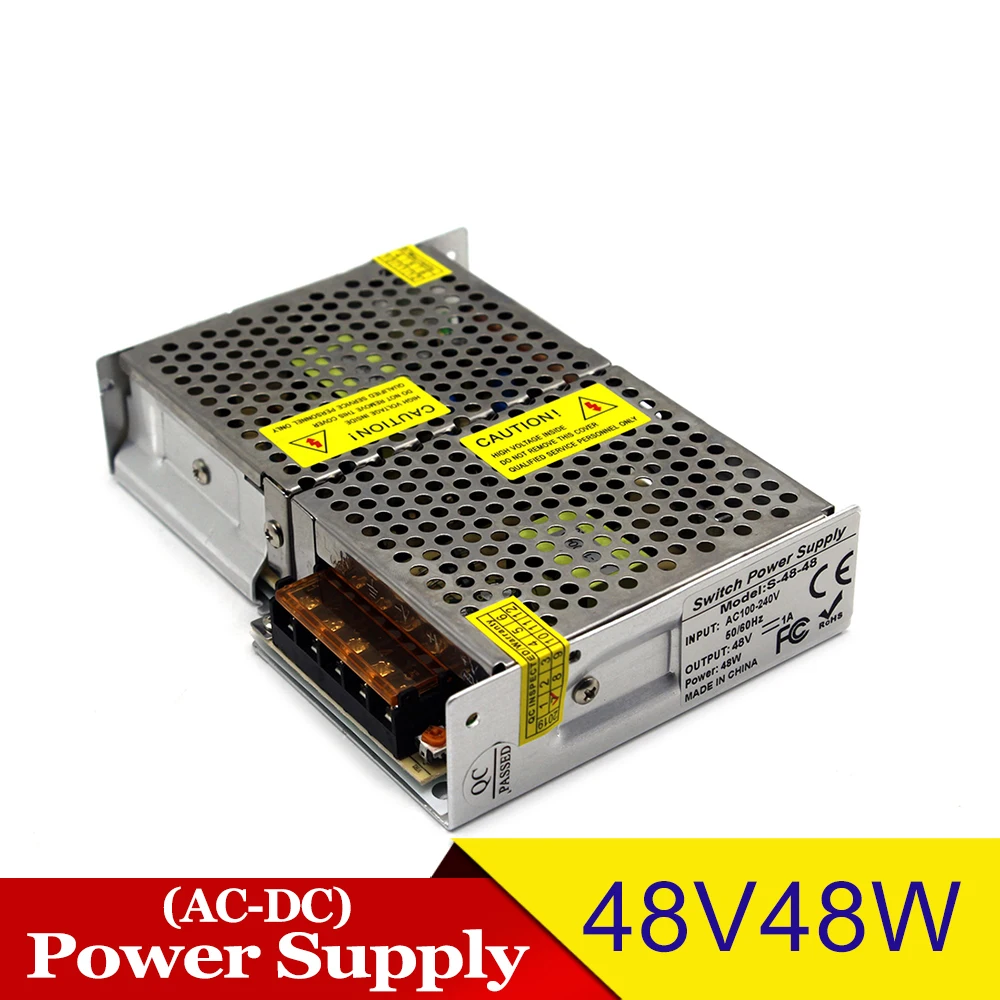 Выключатель с одним выходом источник питания DC48V 48W Трансформатор 100-240V AC к DC 48V SMPS