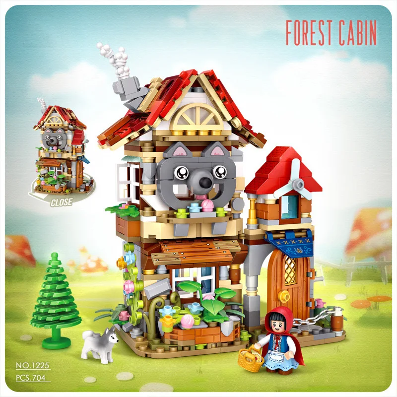 

Loz Mini Diamond Building Block Fairy Tale Story Street View House Bricks Little Red Riding Hood Wolf Toys For Kids Gifts