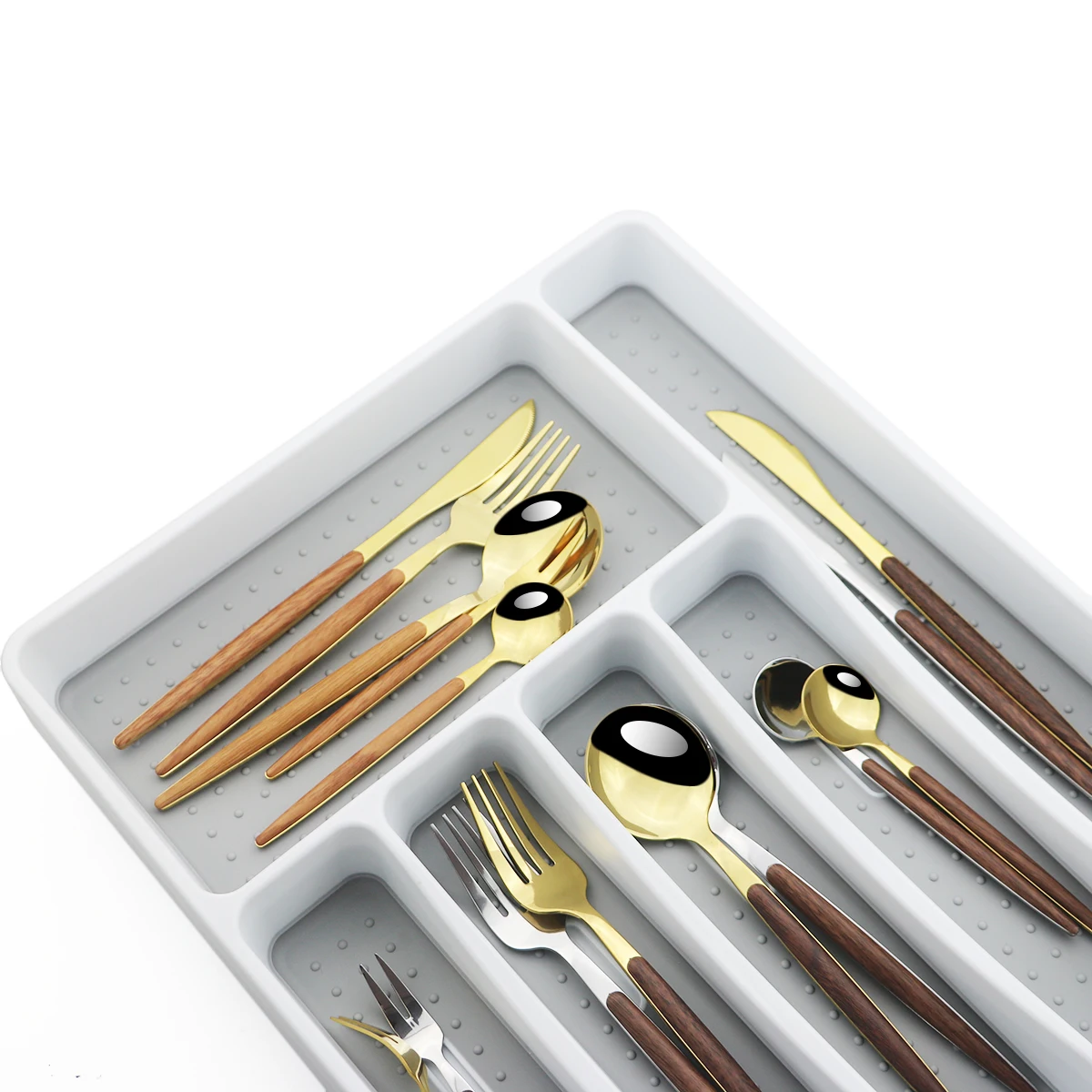 Пластиковый ящик для хранения столовых приборов поднос посуды Органайзер