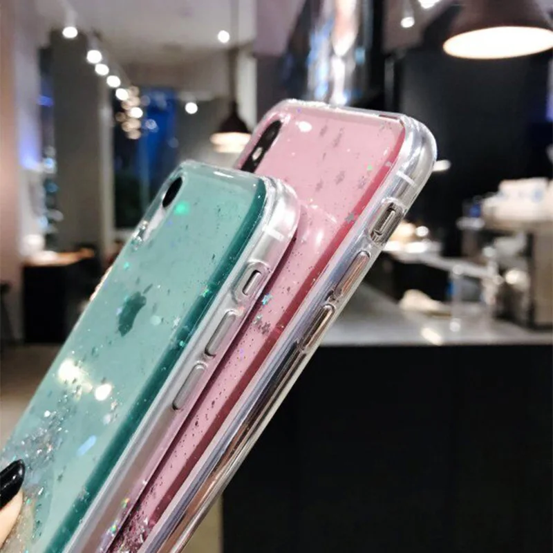 Мягкий чехол с блестками для Xiaomi Redmi Note 6 7 8 Pro 8T 9 S Max 7A 8A Mi SE Lite 9T 10 чехол-накладка |