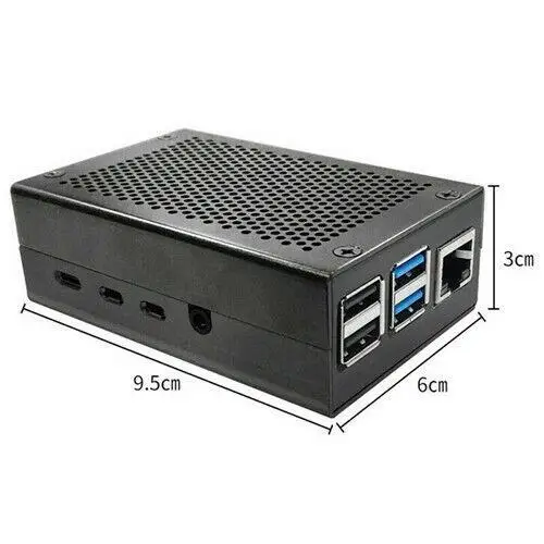 Для Raspberry Pi 4 Алюминиевый Чехол черный корпус Серебряная коробка металлический