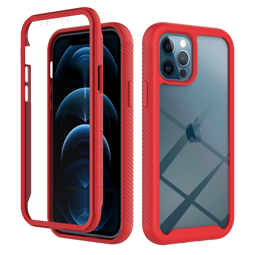 360 Прозрачный чехол для iPhone 13 12 Mini 11 Pro XS Max X 7 8 6 6S Plus полная защита армированный