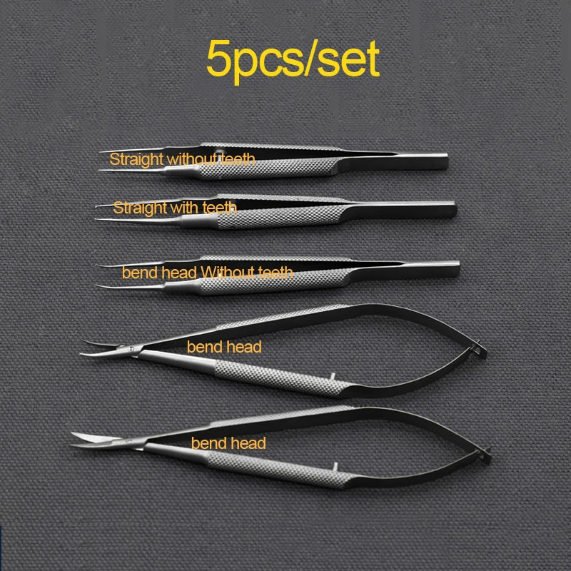 16cm ophthalmic microsurgical instruments scissors+Needle holders +tweezers stainless steel surgical tool