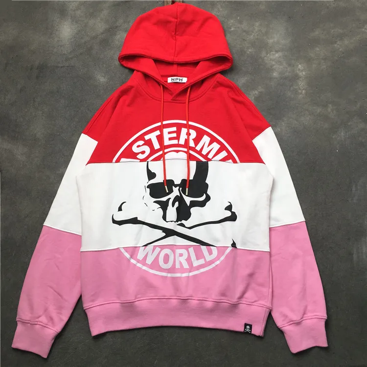 Толстовка мужская с капюшоном толстовка рисунком черепа и надписью Mastermind