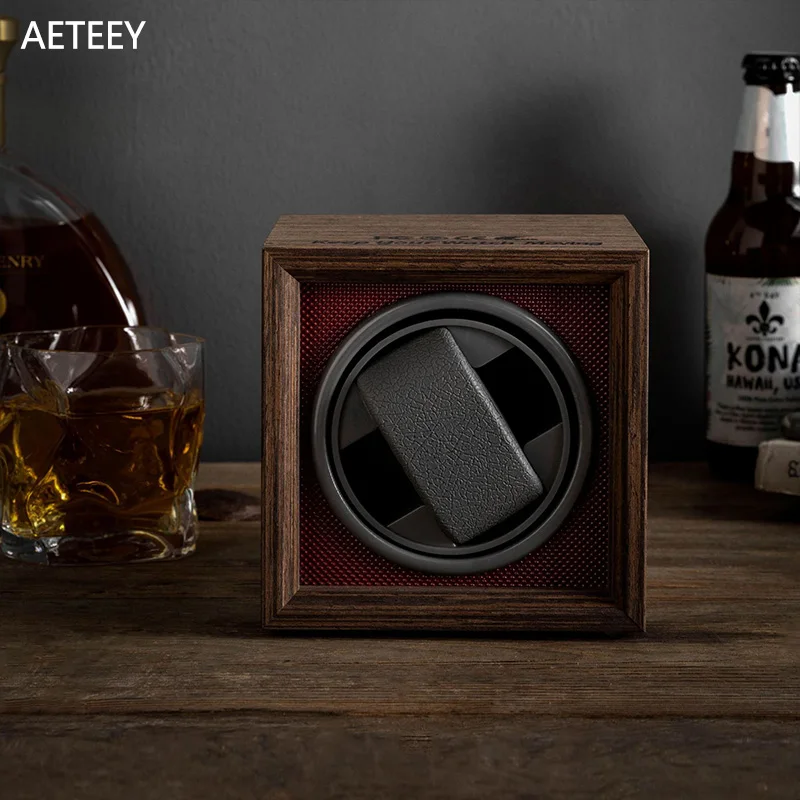 Single Automatic Megger Watch Winder Wood Housing Wood Aroma Watches Winder Box for Home Automatic Store Wholesale  Box 13 Cm