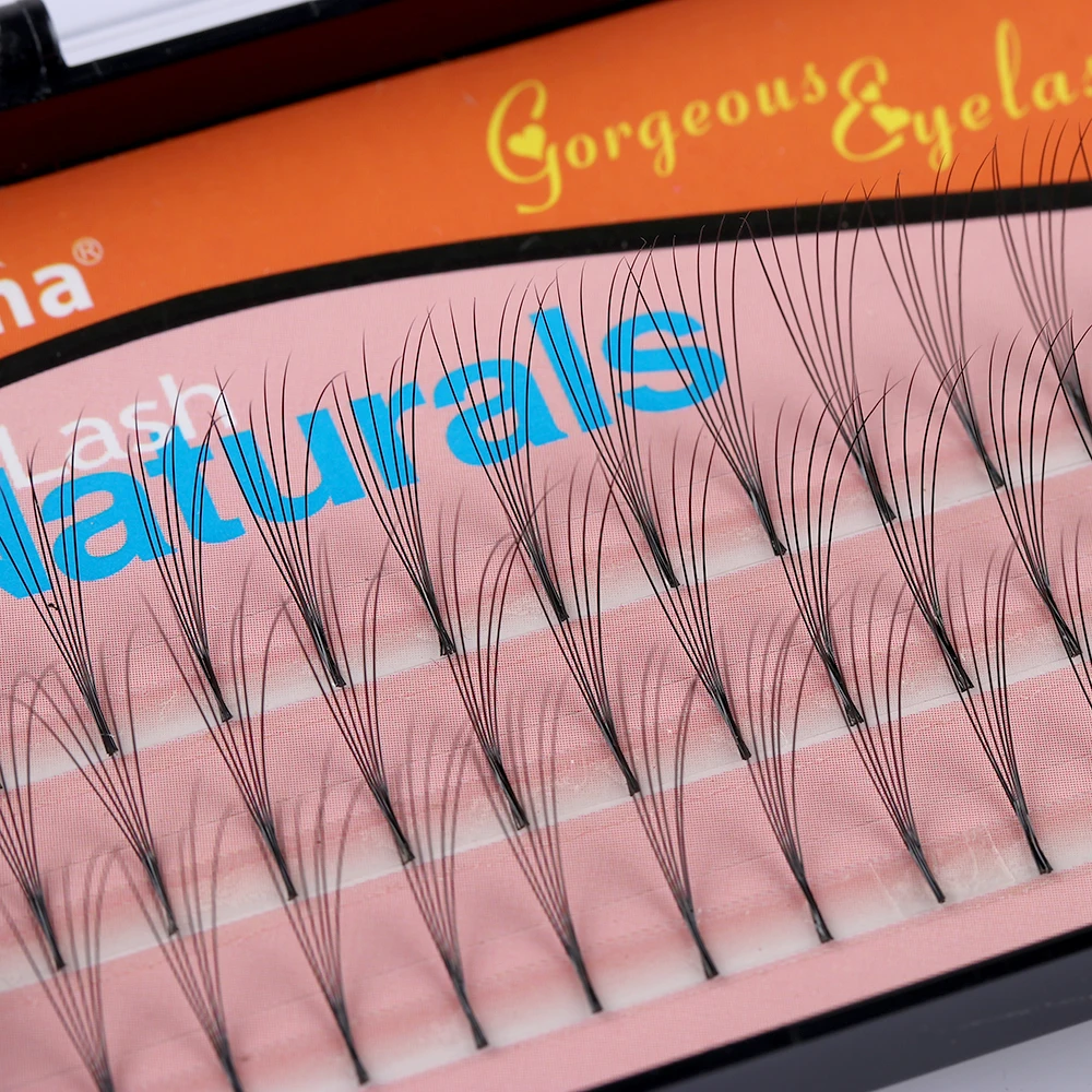 60pcs/set 6D Handmade Volume Fan Lashes Russia Semi Permanent Eyelash Extension Mink Knot-free Natural Long Eye Make Up Tool | Красота и