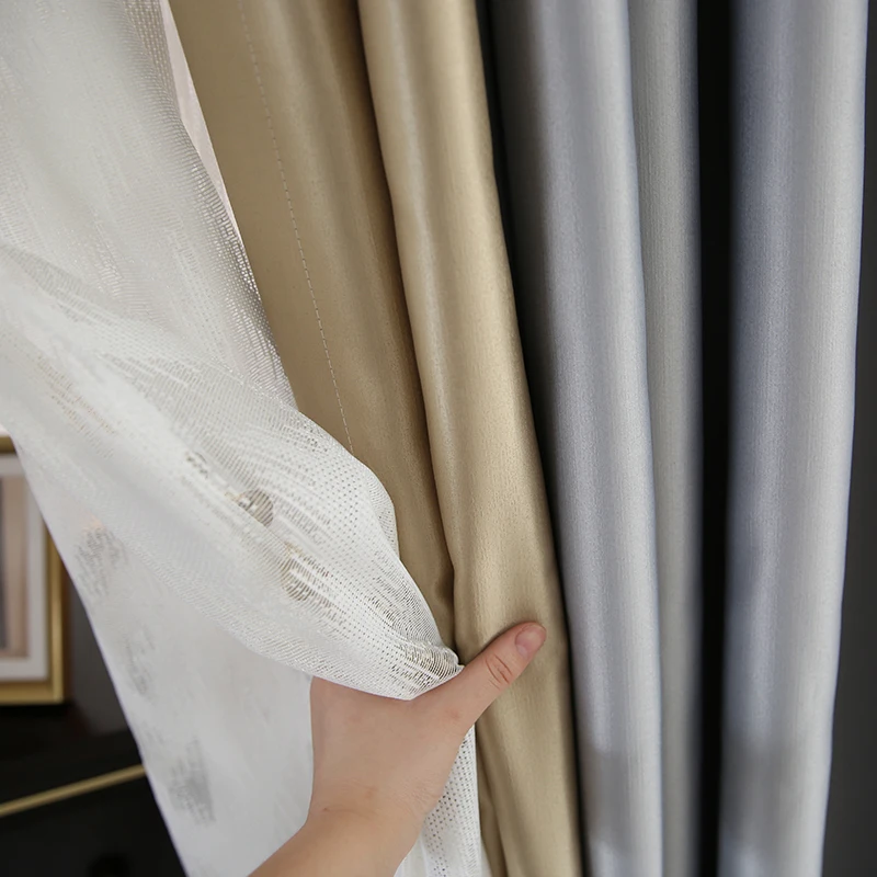 Light Luxury High-end Imitation Silk Cotton Curtains Modern Simple Color Matching for Living Room Bedroom | Дом и сад