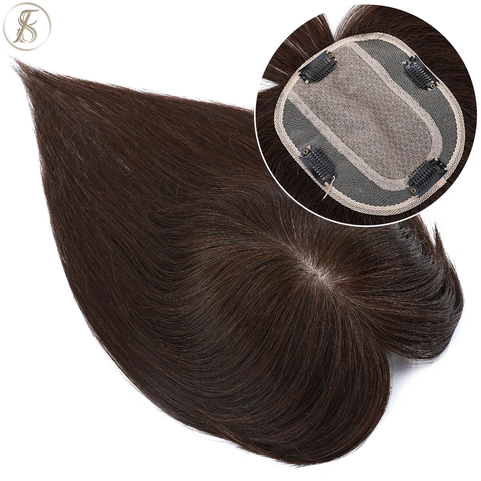 

Женские накладные волосы TESS 13x4 см, заколки для волос, натуральные волосы, парики из 100% человеческих волос для женщин, на шелковой основе, заж...