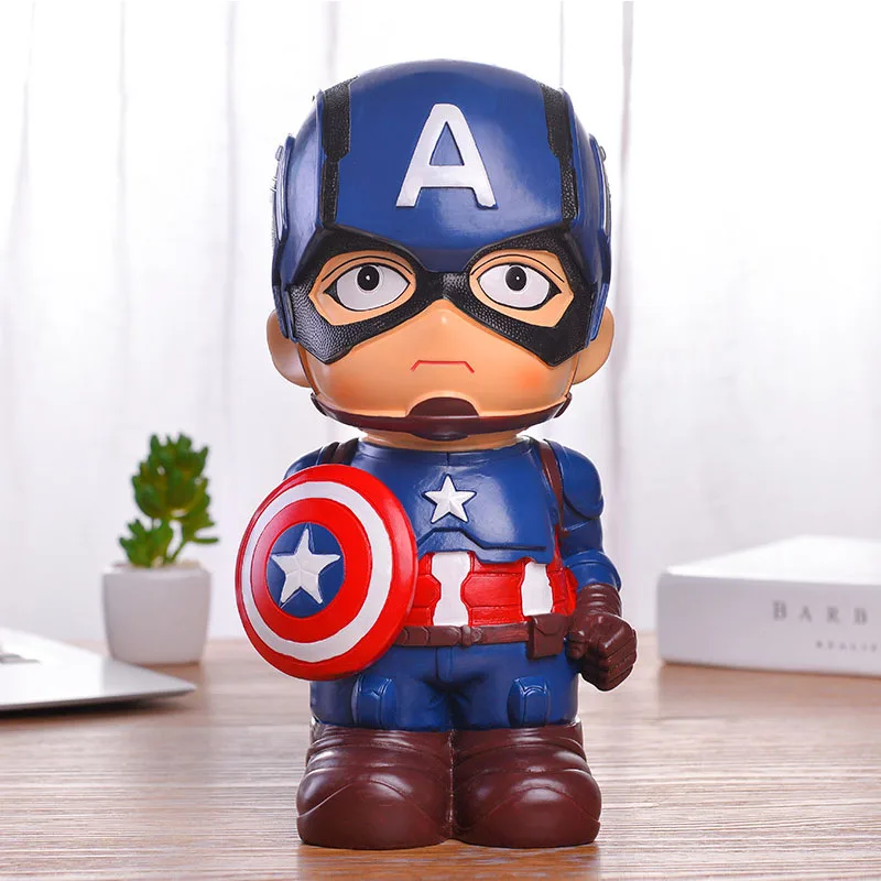 Captain America Большая Милая Копилка Alcanscia Creativas, спасательный безопасный Человек-паук, Бэтмен, Железный человек, Капитан Америка, денежный ящик, Детская монета, мультфильм - Цвет: Captain America