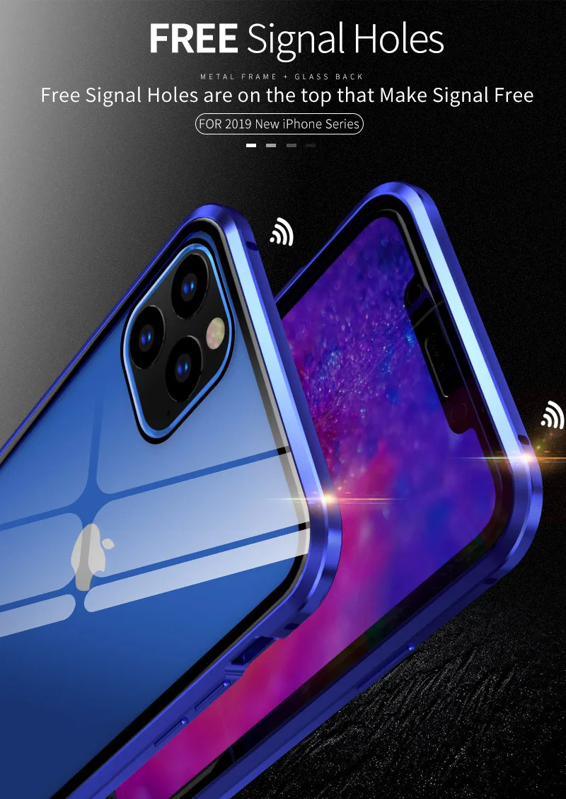 Двухстороннее стекло для IPhone 6 7 8 Plus чехол XS Max XR Магнитный адсорбционный 11 Pro