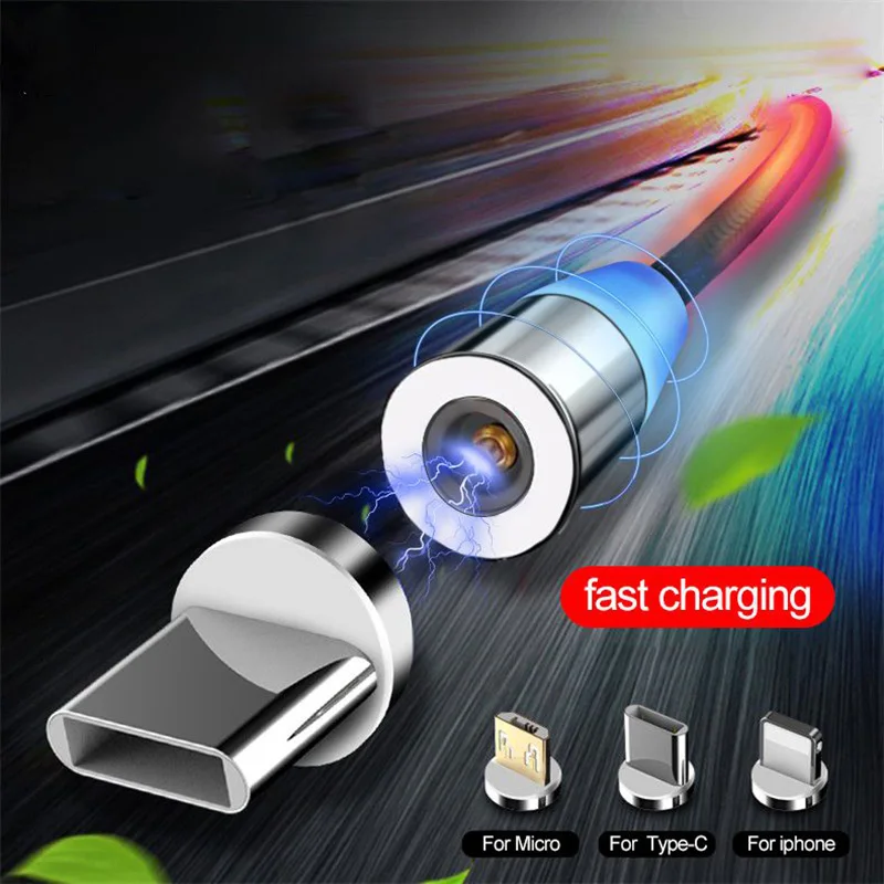Магнитный зарядный кабель для iPhone Samsung быстрое зарядное устройство Micro USB магнит с